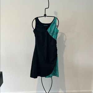 Skunkfunk Asymmetrical Black and Turquoise Dress